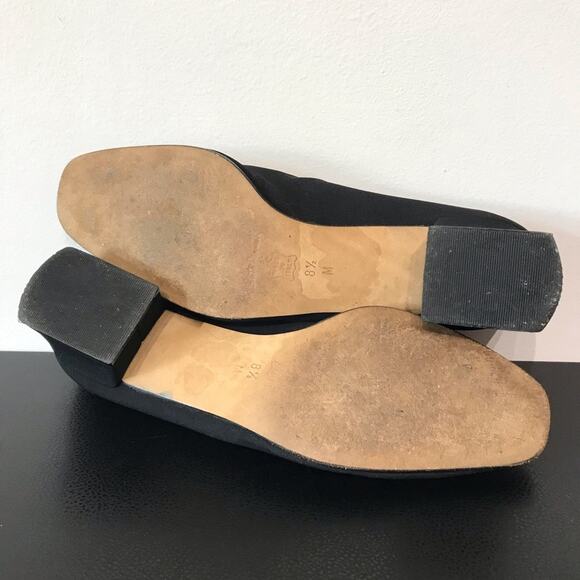 Sesto Meucci Italian Made Leather Sole Square Toe Low Block Heel Pump Blue 8.5 - Picture 14 of 16